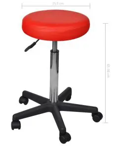 vidaXL Office Stools 2 pcs Red 35.5×98 cm Faux Leather