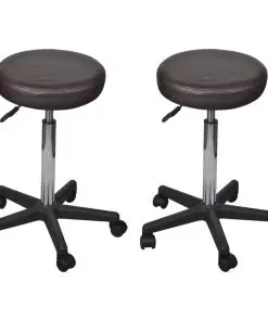 vidaXL Office Stools 2 pcs Brown 35.5×98 cm Faux Leather
