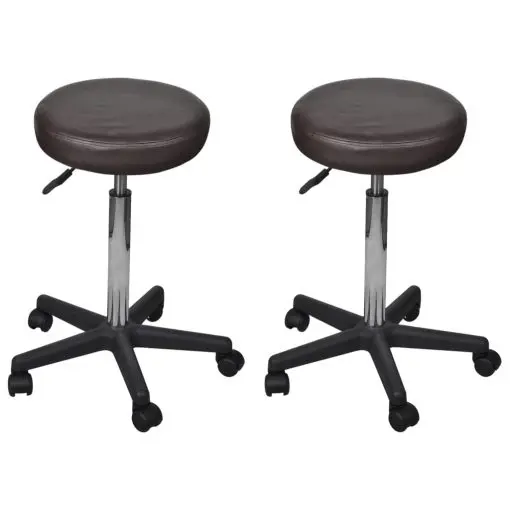 vidaXL Office Stools 2 pcs Brown 35.5×98 cm Faux Leather