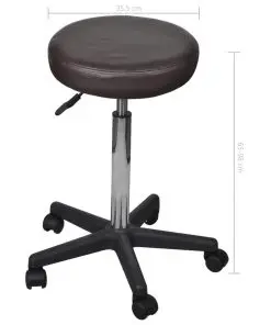 vidaXL Office Stools 2 pcs Brown 35.5×98 cm Faux Leather