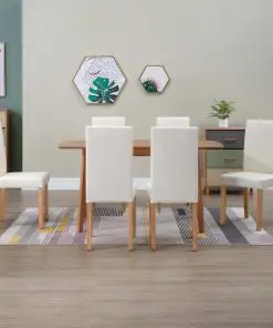 vidaXL Dining Chairs 6 pcs Cream Faux Leather