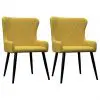 vidaXL Dining Chairs 2 pcs Yellow Velvet