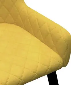 vidaXL Dining Chairs 2 pcs Yellow Velvet