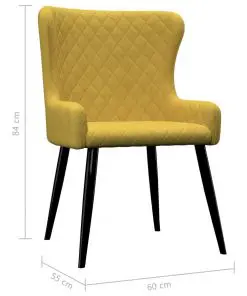 vidaXL Dining Chairs 2 pcs Yellow Velvet