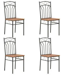 vidaXL Dining Chairs 4 pcs Brown MDF