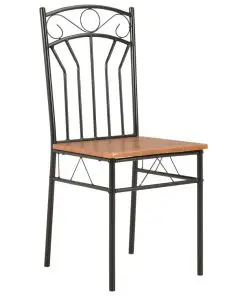 vidaXL Dining Chairs 4 pcs Brown MDF
