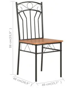 vidaXL Dining Chairs 4 pcs Brown MDF