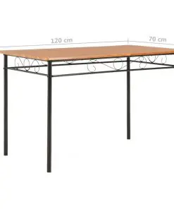 vidaXL Dining Table Brown 120x70x75 cm MDF