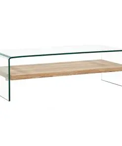 vidaXL Coffee Table Clear 98x45x31 cm Tempered Glass