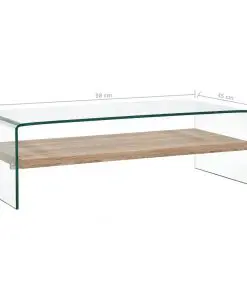 vidaXL Coffee Table Clear 98x45x31 cm Tempered Glass