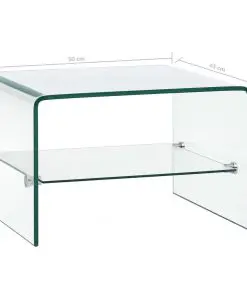 vidaXL Coffee Table Clear 50x45x33 cm Tempered Glass
