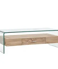 vidaXL Coffee Table Clear 98x45x31 cm Tempered Glass