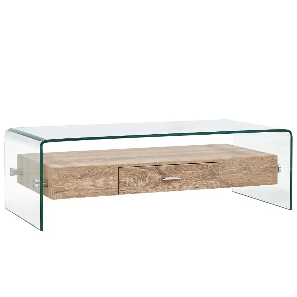 vidaXL Coffee Table Clear 98x45x31 cm Tempered Glass