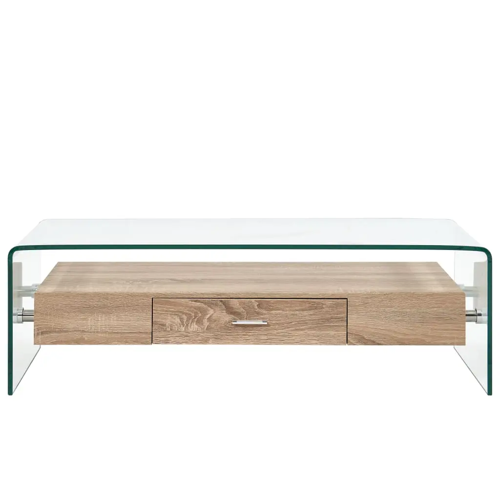 vidaXL Coffee Table Clear 98x45x31 cm Tempered Glass