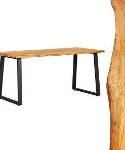 vidaXL 3 Piece Dining Set Solid Oak Wood Natural