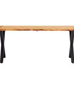 vidaXL 3 Piece Dining Set Solid Oak Wood Natural