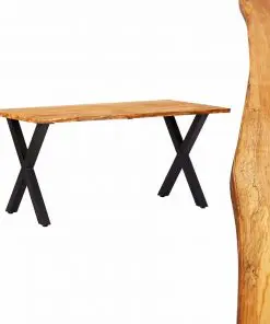 vidaXL 3 Piece Dining Set Solid Oak Wood Natural