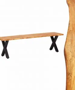 vidaXL 3 Piece Dining Set Solid Oak Wood Natural