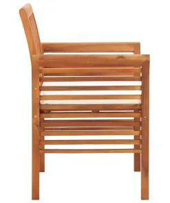 vidaXL Garden Dining Chair with Cushion Solid Acacia Wood
