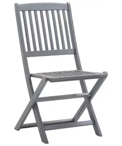 vidaXL Folding Outdoor Chairs 2 pcs Solid Acacia Wood
