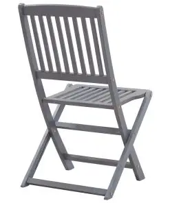 vidaXL Folding Outdoor Chairs 2 pcs Solid Acacia Wood