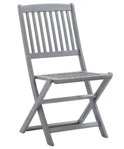 vidaXL Folding Outdoor Chairs 4 pcs Solid Acacia Wood