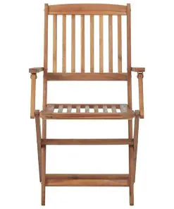 vidaXL Folding Outdoor Chairs 4 pcs Solid Acacia Wood