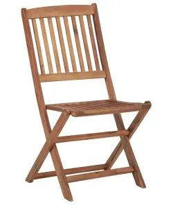 vidaXL Folding Outdoor Chairs 2 pcs Solid Acacia Wood