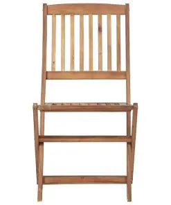 vidaXL Folding Outdoor Chairs 2 pcs Solid Acacia Wood