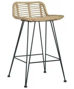 vidaXL Bar Chairs 2 pcs Natural Rattan