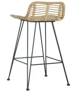 vidaXL Bar Chairs 2 pcs Natural Rattan
