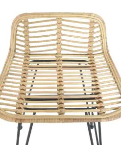 vidaXL Bar Chairs 2 pcs Natural Rattan