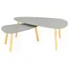 vidaXL Coffee Tables 2 pcs Grey Solid Pinewood vidaXL Coffee Tables 2 pcs Grey Solid Pinewood