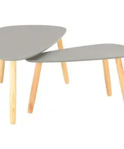 vidaXL Coffee Tables 2 pcs Grey Solid Pinewood