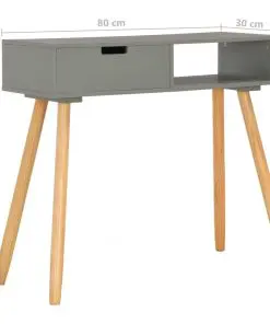 vidaXL Console Table Grey 80x30x72 cm Solid Pinewood