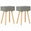 vidaXL Bedside Tables 2 pcs Grey Solid Pinewood vidaXL Bedside Tables 2 pcs Grey Solid Pinewood