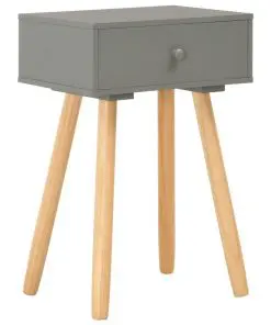 vidaXL Bedside Tables 2 pcs Grey Solid Pinewood