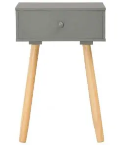 vidaXL Bedside Tables 2 pcs Grey Solid Pinewood