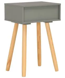 vidaXL Bedside Tables 2 pcs Grey Solid Pinewood