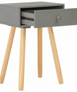vidaXL Bedside Tables 2 pcs Grey Solid Pinewood