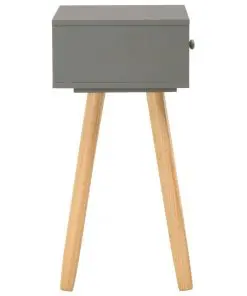 vidaXL Bedside Tables 2 pcs Grey Solid Pinewood
