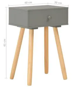 vidaXL Bedside Tables 2 pcs Grey Solid Pinewood