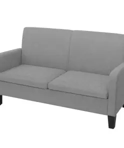vidaXL 2 Piece Sofa Set Fabric Light Grey