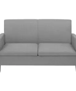 vidaXL 2 Piece Sofa Set Fabric Light Grey