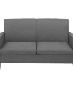 vidaXL 2 Piece Sofa Set Fabric Dark Grey