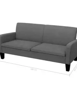 vidaXL 2 Piece Sofa Set Fabric Dark Grey