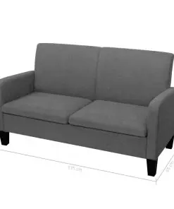 vidaXL 2 Piece Sofa Set Fabric Dark Grey