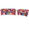 vidaXL 2 Piece Chesterfield Sofa Set Fabric