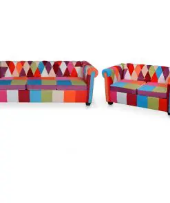 vidaXL 2 Piece Chesterfield Sofa Set Fabric