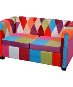 vidaXL 2 Piece Chesterfield Sofa Set Fabric